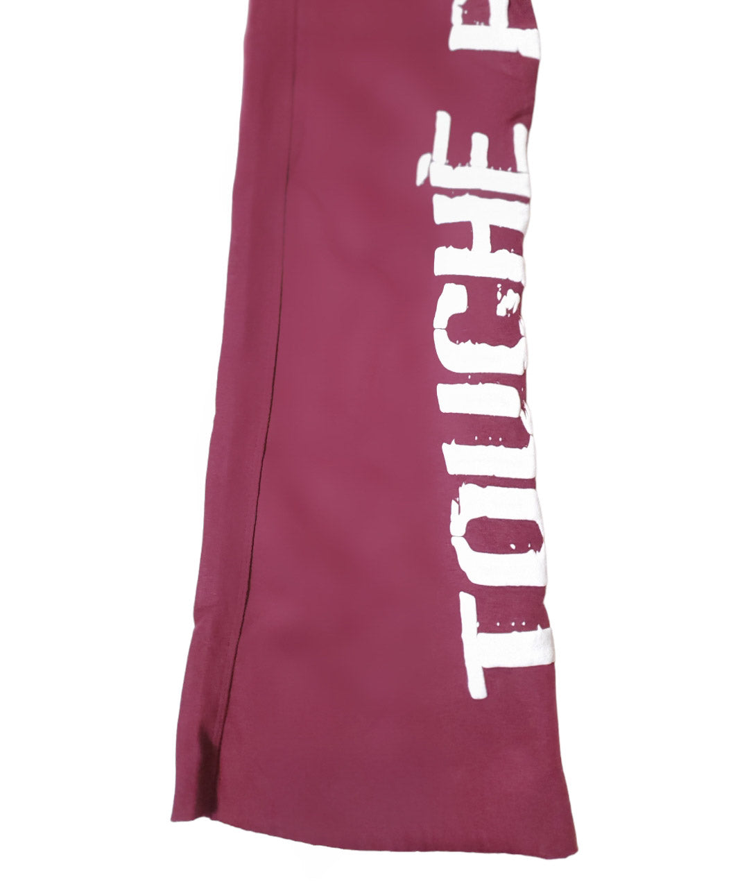 Burgundy Stacked Puff Print Flare Joggers