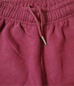 Burgundy Stacked Puff Print Flare Joggers