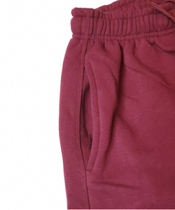 Burgundy Stacked Puff Print Flare Joggers