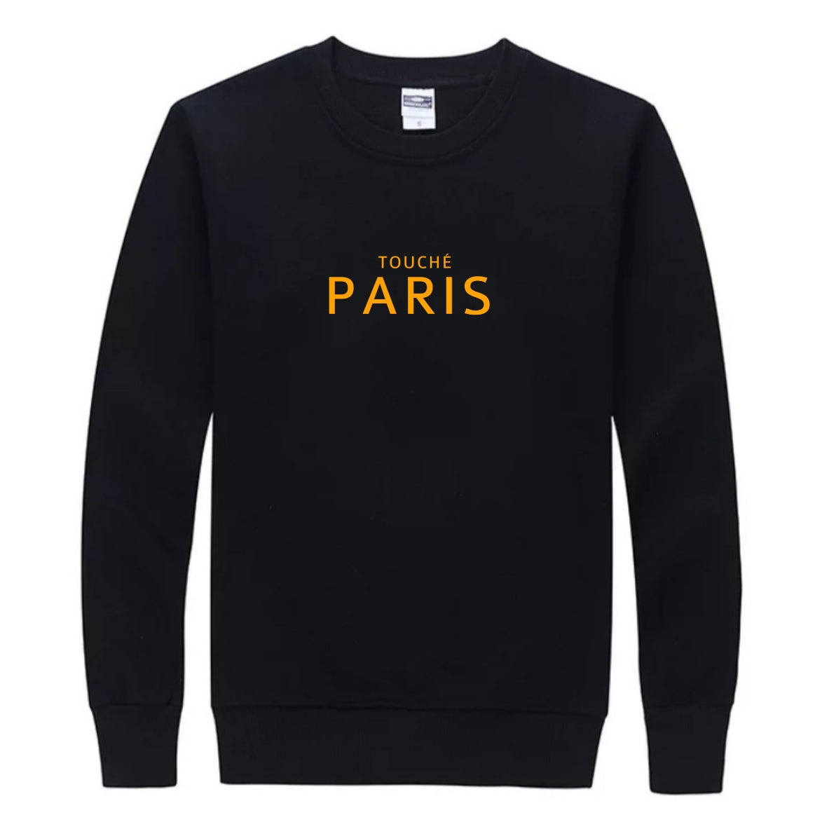 Black/Gold Classic Paris Crewneck Pullover