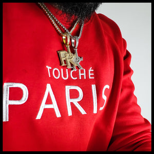 Red/White Classic Paris Crewneck Pullover